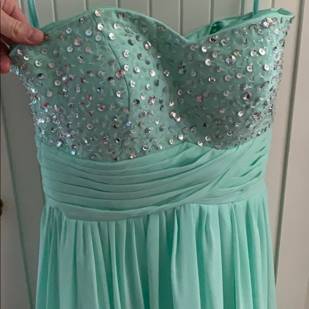 Light green beautiful floor length prom dress